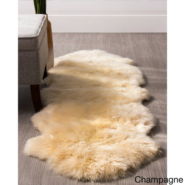 Genuine Real Australian Sheepskin Rug Single Pelt Champagne Sheepskin Rug Fur